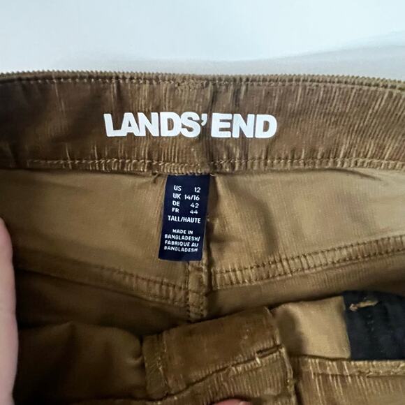 Lands End Caramel Brown Corduroy Straight Leg Pants- Great Fall Color- Womens 12 - Picture 2 of 7